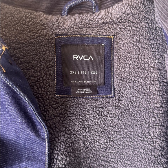 Men's XXL Blue RVCA Denim Jacket Chore Coat - Picture 2 of 6